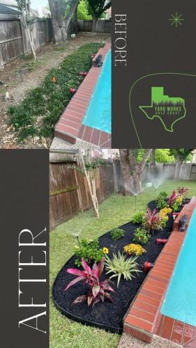 Landscaping in South Shore Harbour Subdivision, League City. Before & After