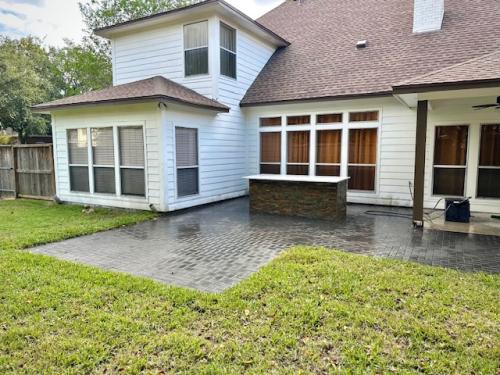Outdoor kitchen, grilling, backyard kitchen, custom patio. Clear Lake City, Subdivision, League City.