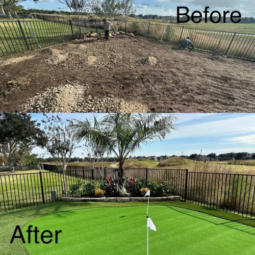 Before & After turf project. Magnolia Creek Subdivision, League City. 