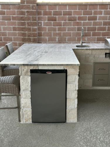 Outdoor kitchen, grilling, backyard kitchen, custom patio. Westwood Subdivision, League City.