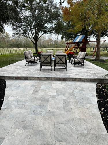 Pavers, back patio, paver project. Century Oaks Estates, Friendswood. 