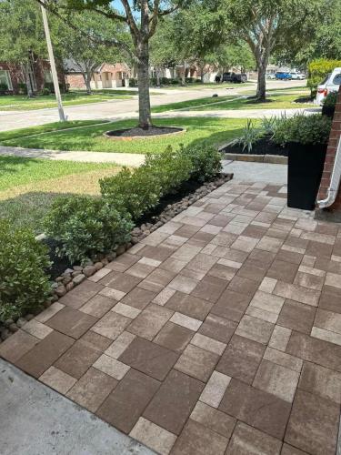 Pavers, back patio, paver project. West Ranch, Friendswood. 